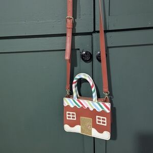 Festive Gingerbread House Crossbody Bag